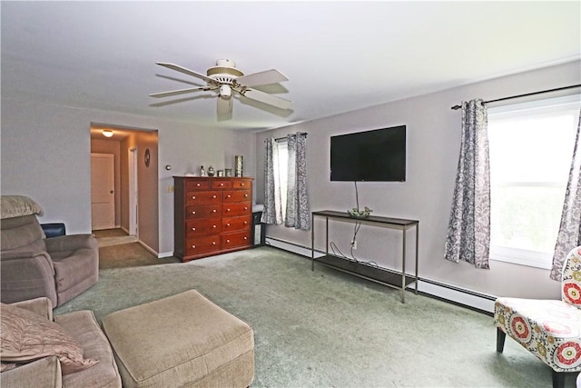 23 Sherman Ln, Middletown, RI 02842 - living area with a baseboard radiator, healthy amount of natural light, and carpet