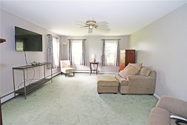 23 Sherman Ln, Middletown, RI 02842 - living area with carpet and ceiling fan