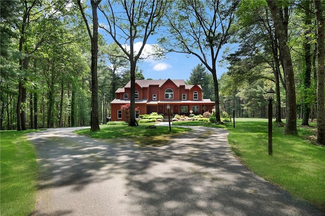 350 Austin Farm Rd, Exeter, RI 02822 - view of front of home featuring asphalt driveway and a front yard