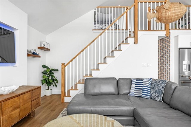 413 Atlantic Ave, Westerly, RI 02891 - living room with wood finished floors, stairs, and baseboards