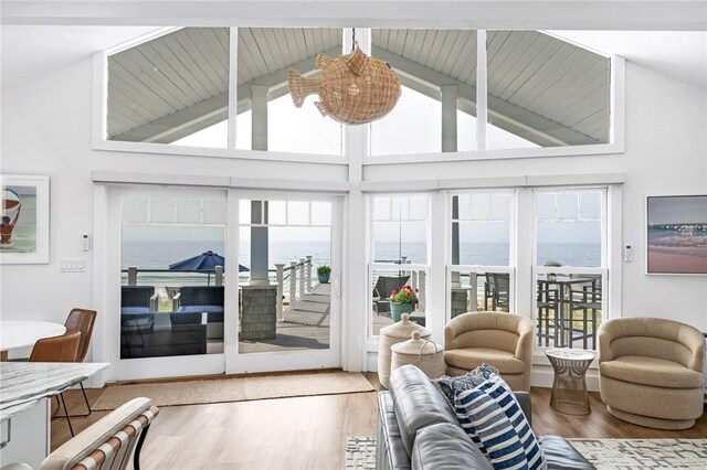 413 Atlantic Ave, Westerly, RI 02891 - sunroom / solarium featuring healthy amount of natural light and a water view