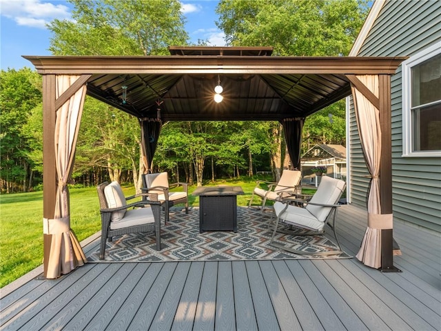 162 Pine Orchard Rd, Glocester, RI 02814 - wooden deck with a gazebo, a yard, and an outdoor hangout area