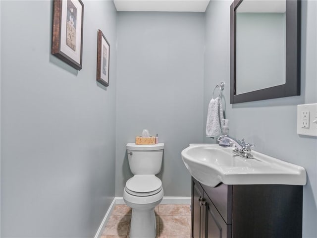 162 Pine Orchard Rd, Glocester, RI 02814 - half bathroom featuring vanity, toilet, baseboards, and tile patterned floors