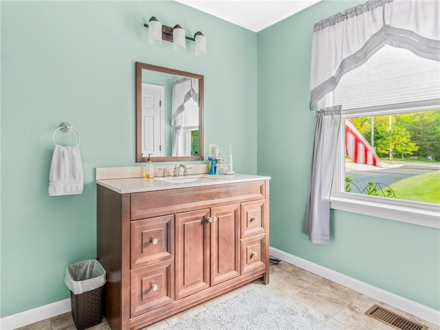 162 Pine Orchard Rd, Glocester, RI 02814 - bathroom with vanity, baseboards, and tile patterned floors