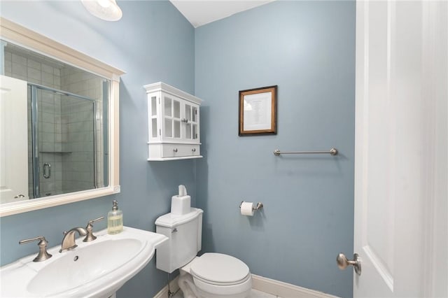 83 Waters Edge St Unit 24, Tiverton, RI 02878 - full bath featuring a sink, toilet, a stall shower, and baseboards