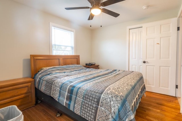 21 Baldwin Rd, Warwick, RI 02886 - bedroom with wood finished floors, a closet, and ceiling fan