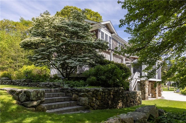 137 Cove Pt E, Charlestown, RI 02813 - view of home's exterior featuring stone siding