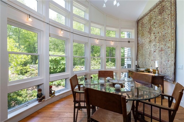 137 Cove Pt E, Charlestown, RI 02813 - sunroom / solarium with hardwood / wood-style floors and lofted ceiling