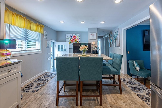 34 Zambarano Ave, North Providence, RI 02911 - dining area featuring light wood-style flooring, healthy amount of natural light, and recessed lighting