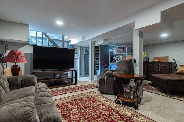 34 Zambarano Ave, North Providence, RI 02911 - living area with ornate columns