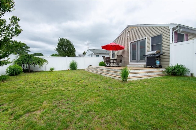 34 Zambarano Ave, North Providence, RI 02911 - view of yard with a wooden deck