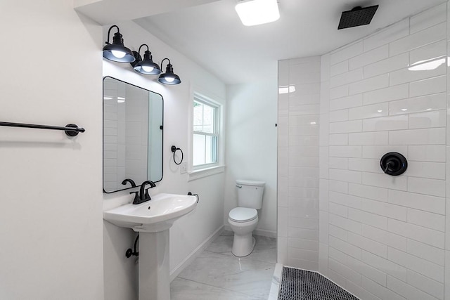 137 Rocky Hill Rd, Scituate, RI 02857 - bathroom with marble look tile flooring and a tile shower