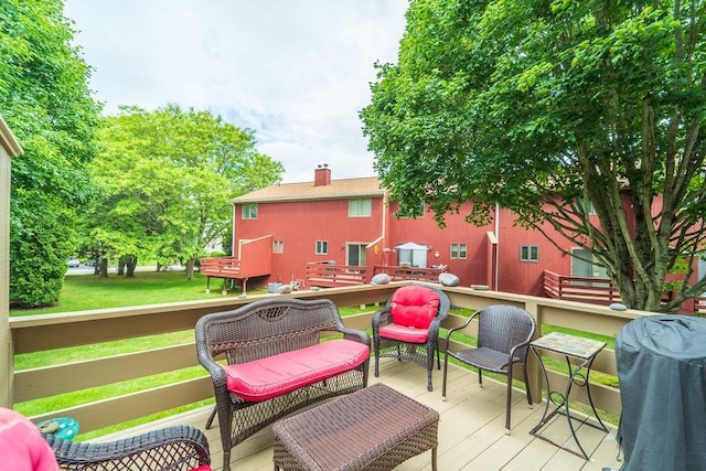 7 Tamarac Dr Unit F, Smithfield, RI 02828 - wooden terrace with a yard