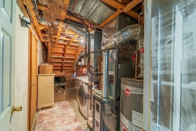 7 Tamarac Dr Unit F, Smithfield, RI 02828 - washroom featuring separate washer and dryer and gas water heater