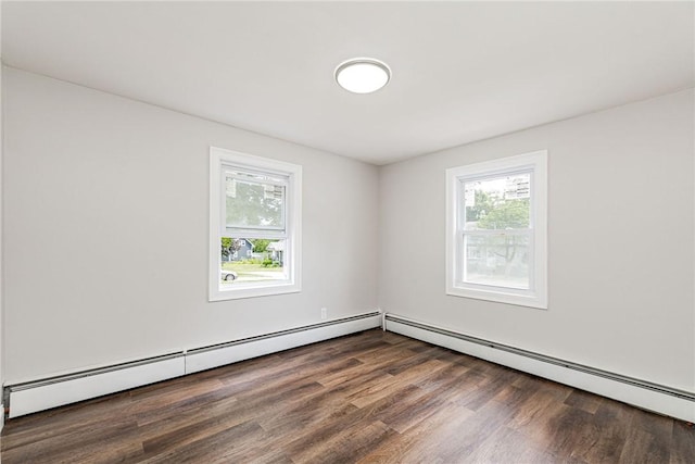 65 Harrop Ave, Warwick, RI 02886 - spare room with a baseboard heating unit, healthy amount of natural light, and dark wood-type flooring