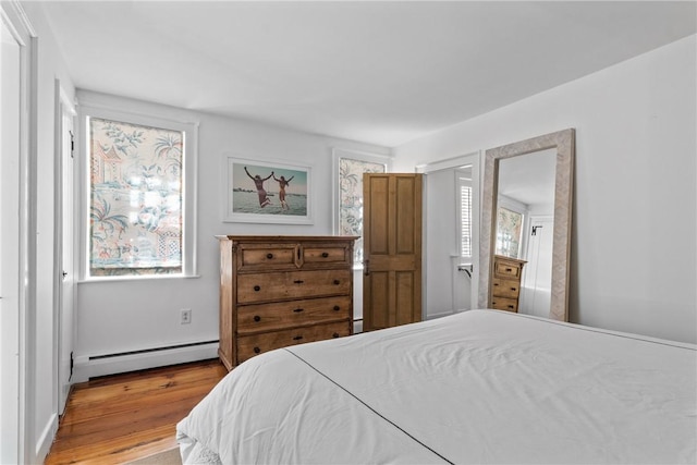 35 Second St, Newport, RI 02840 - bedroom featuring baseboard heating and light wood-style flooring