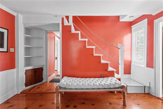 35 Second St, Newport, RI 02840 - stairway with hardwood / wood-style flooring