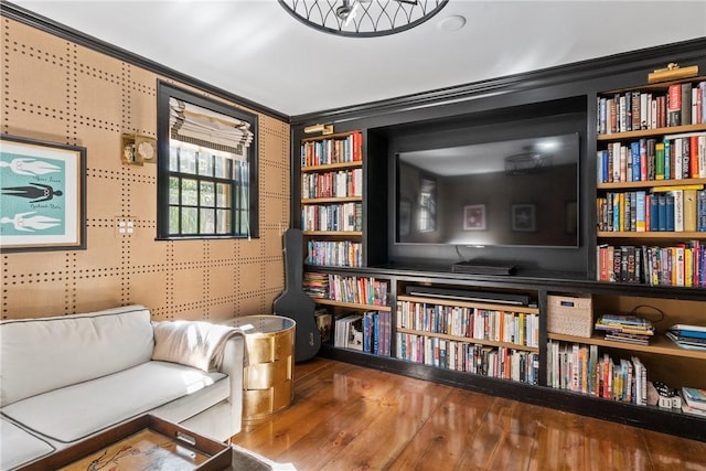 35 Second St, Newport, RI 02840 - sitting room featuring wood finished floors and ornamental molding