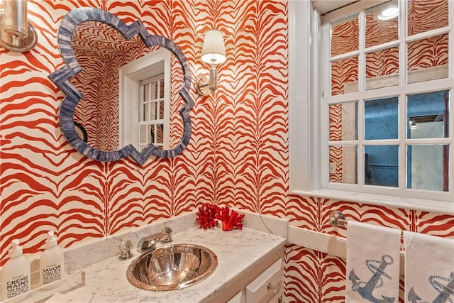 35 Second St, Newport, RI 02840 - bathroom featuring vanity and baseboards