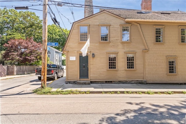 35 Second St, Newport, RI 02840 - view of front of home featuring a chimney