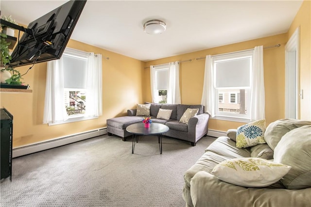 40 Highland St, Pawtucket, RI 02860 - carpeted living area featuring a baseboard radiator