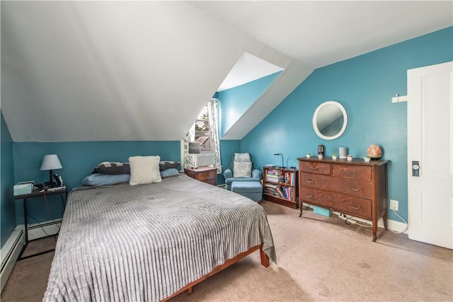 40 Highland St, Pawtucket, RI 02860 - carpeted bedroom featuring lofted ceiling and baseboard heating