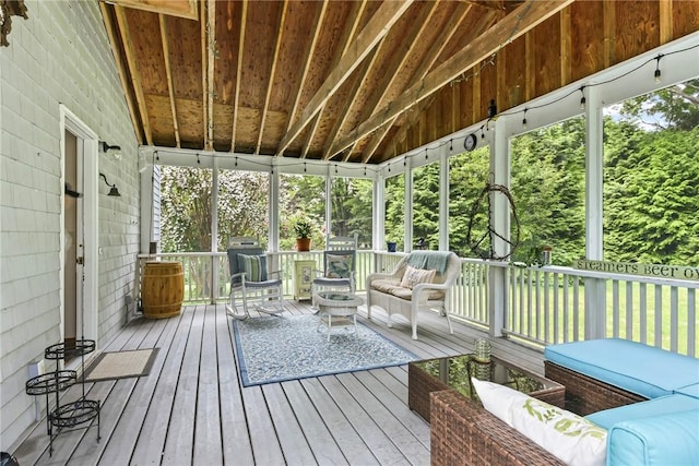 373 Fletcher Rd, North Kingstown, RI 02852 - sunroom / solarium with vaulted ceiling and an outdoor hangout area