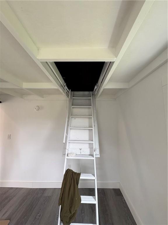 854 Matunuck Beach Rd, South Kingstown, RI 02879 - stairway featuring wood finished floors and baseboards