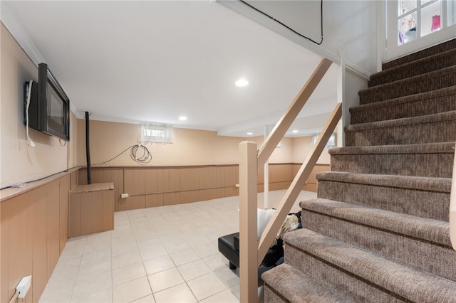 59 Massachusetts Ave, Warwick, RI 02888 - basement featuring stairway and recessed lighting