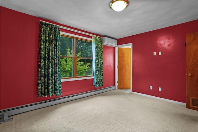 2 Birch St, Johnston, RI 02919 - spare room featuring a baseboard radiator, carpet floors, and a wall mounted AC