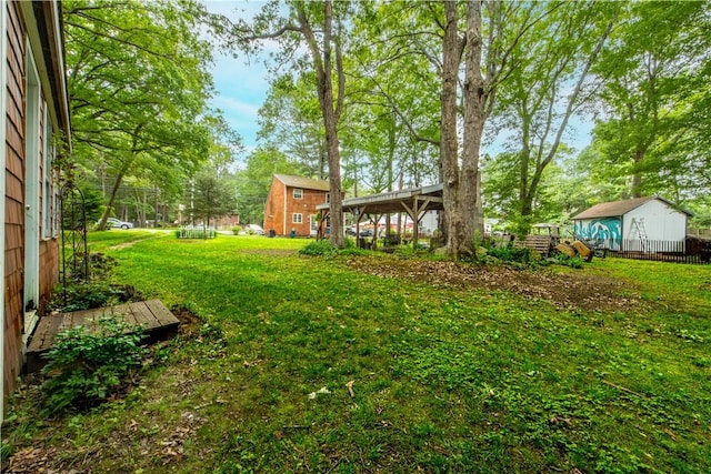 163 Mishnock Rd, West Greenwich, RI 02817 - view of green lawn with an outdoor structure