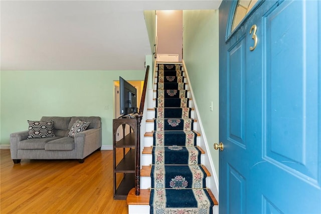 3 Arrow Ave, Warwick, RI 02886 - staircase with wood finished floors and baseboards