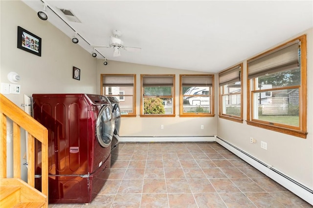 3 Arrow Ave, Warwick, RI 02886 - laundry room with separate washer and dryer, baseboard heating, and plenty of natural light