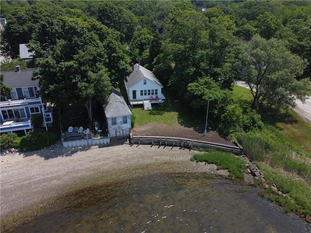 66 Beach St, Warren, RI 02885 - view from above of property featuring a heavily wooded area