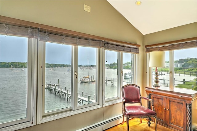 8 Alger Ave, Warwick, RI 02818 - sunroom / solarium with plenty of natural light, vaulted ceiling, and a water view