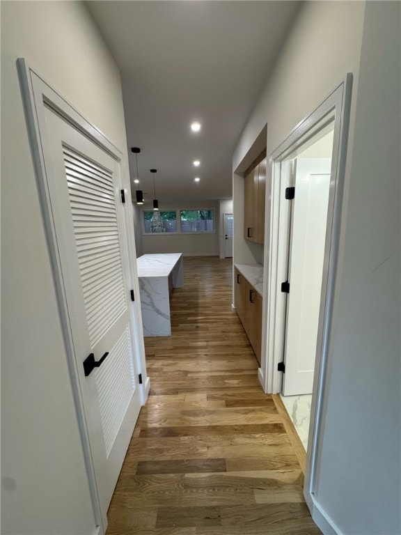 12 Daggett Ct Unit 2, Providence, RI 02906 - hall featuring light wood-style floors and recessed lighting