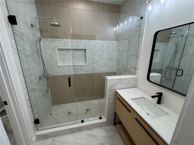 12 Daggett Ct Unit 2, Providence, RI 02906 - full bath featuring marble finish flooring, vanity, and a marble finish shower