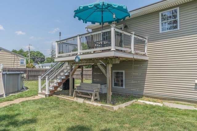 136 Youngs Ave, Coventry, RI 02816 - rear view of property featuring a deck and stairway
