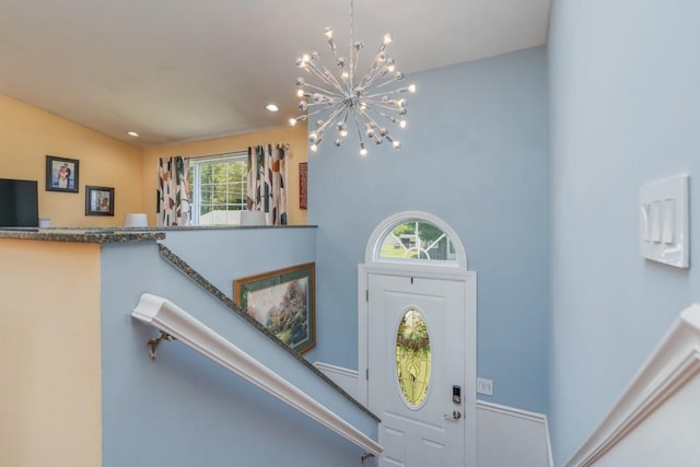 136 Youngs Ave, Coventry, RI 02816 - entryway with a chandelier