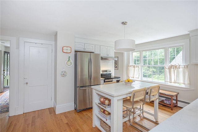 280 S Pierce Rd, East Greenwich, RI 02818 - kitchen with appliances with stainless steel finishes, light countertops, open shelves, and under cabinet range hood
