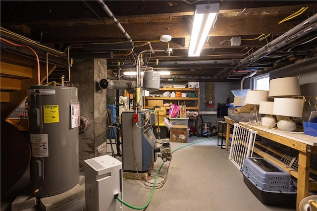 280 S Pierce Rd, East Greenwich, RI 02818 - basement featuring water heater and a heating unit
