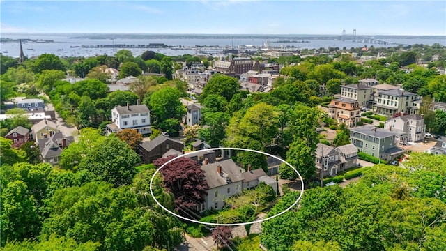 24 Old Beach Rd, Newport, RI 02840 - aerial view of a notable bridge and a nearby body of water