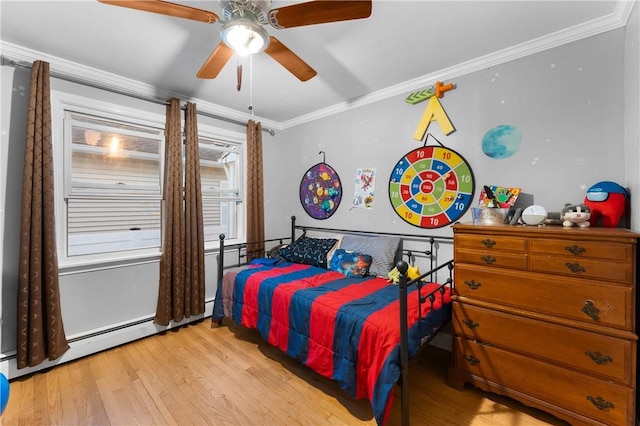 15 Wayland St, East Providence, RI 02914 - bedroom featuring light wood-style floors, crown molding, and ceiling fan