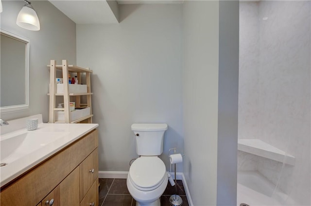 3399 Post Rd Unit 4, Warwick, RI 02886 - bathroom with vanity, a walk in shower, and tile patterned flooring