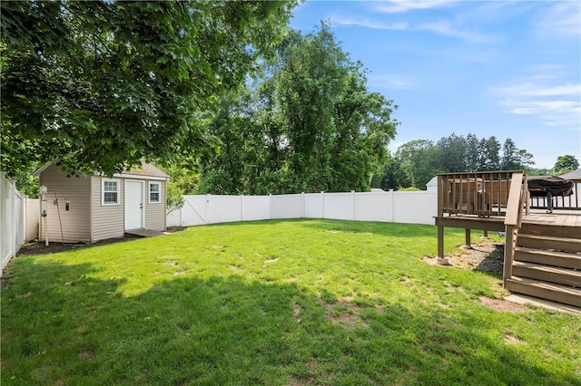 3560 Diamond Hill Rd, Cumberland, RI 02864 - fenced backyard with a wooden deck and an outbuilding