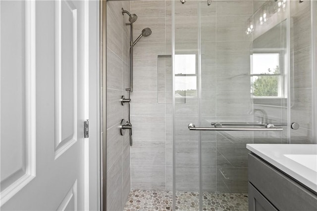 621 Thames St Unit C, Newport, RI 02840 - bathroom featuring a stall shower and vanity