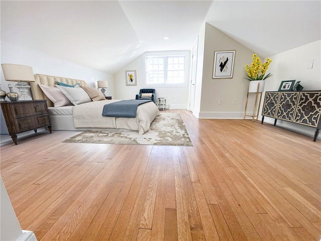621 Thames St Unit C, Newport, RI 02840 - bedroom featuring light wood-style flooring and vaulted ceiling