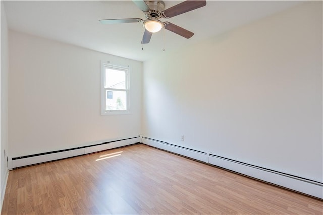 22 Gage St Unit 101, Providence, RI 02909 - spare room with wood finished floors, baseboard heating, and a ceiling fan