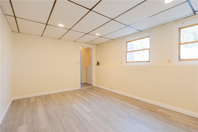 22 Gage St Unit 101, Providence, RI 02909 - spare room with a drop ceiling, light wood finished floors, and recessed lighting