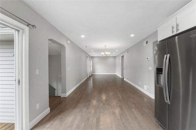 6 Jupiter Ln Unit B, Richmond, RI 02898 - unfurnished living room with a chandelier, wood finished floors, and recessed lighting